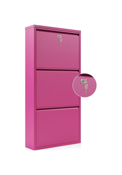 Ceha Kilitli Metal Ayakkabılık 3'lü Pembe - K.AYK-3 /AB4010/KL Ceha Kilitli Metal Ayakkabılık 3'lü Pembe - K.AYK-3 /AB4010/KL