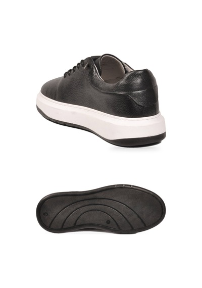 Ayakmod Lastik Bağcıklı Şık Rahat Siyah-beyaz Hakiki Deri Erkek Casual Sneaker Ayakkabı 272304 SİYAH-BEYAZ