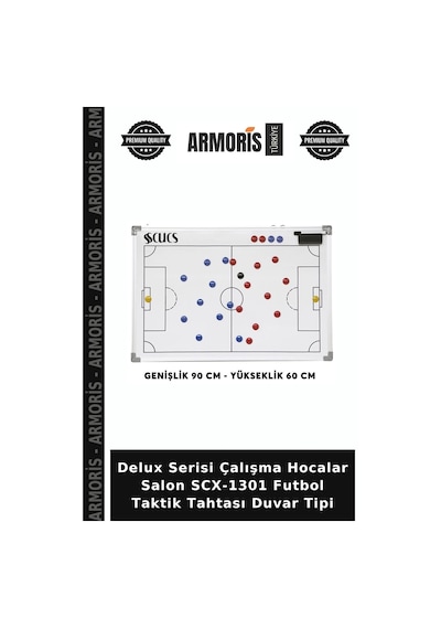 Delux Serisi Çalışma Hocalar Salon Scx-1301 Futbol Taktik Tahtası Duvar Tipi Çok Renkli