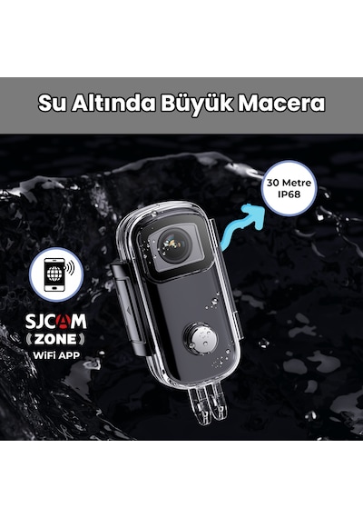 SJCAM C100+ 4K UHD 2160p WiFi 15MP EIS 115° H.265 30 Metre Su Geçirmez Mini Aksiyon Kamerası