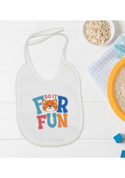 BK Kids Do It For Fun Tasarımlı Bebek Mama Önlüğü - Model 1
