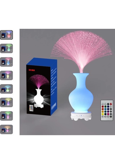 Bluetooth Hoparlör Püsgüllü Vazo Tasarımlı Kumandalı 17 Çeşit Rengarenk Rgb Ledli Zarif