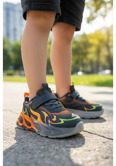 Pepino 2226 Çocuk Okul Öncesi Işıklı Rahat Sneaker Füme