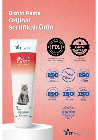 Tr Kediler Için Biotin Paste Tüy Dökülme Döküm Tüy Sağlığı Malt Macunu 100 Gr