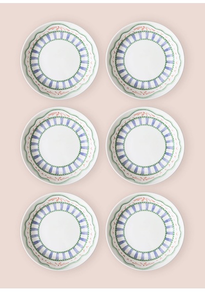 The Mia Spring Yemek Tabağı 6lı Set 20 Cm Renkli