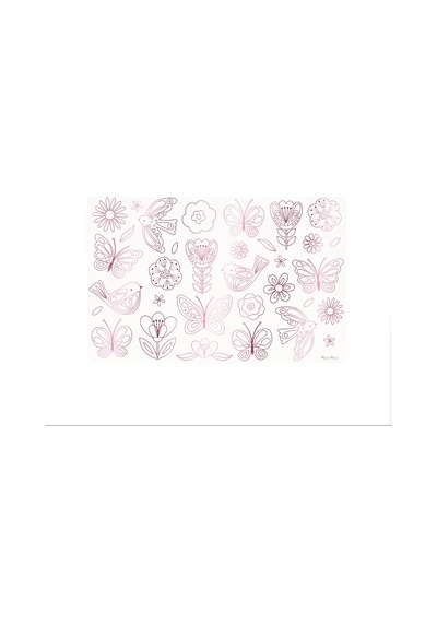 Meri Meri - Butterflies & Flowers Colouring Placemats - Kelebekler & Çiçekler Boyama Amerikan Servisleri X8