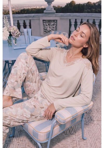 Suwen Monica Pijama Takımı Wsh105100971559 Bej