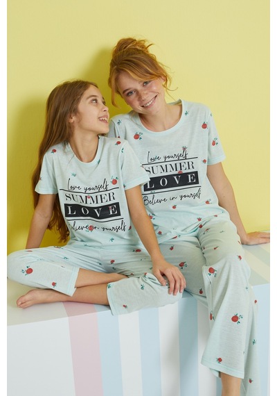 Siyah İnci Örme Pijama Takım 24107075 Çok Renkli