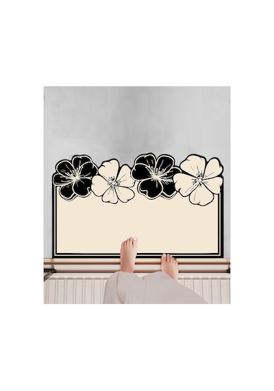 Morpho Ekru Tekli Banyo Paspası,kaymaz Tabanlı,yıkanabilir 60x100 Cm Ekru