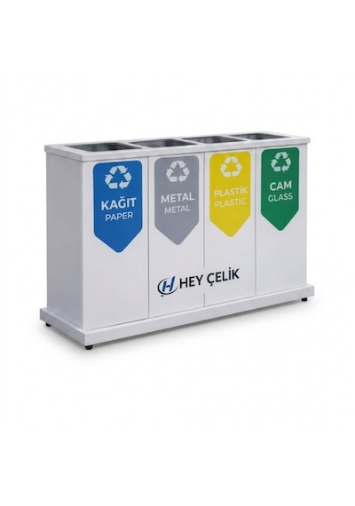 4 Lü Sıfır Atık Geri Dönüşüm Ünitesi Gd-218 Kurumsal Metal Atık Ayrıştırma Sistemi Hey Çelik