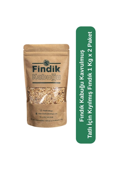 Fındık Kabuğu Kavrulmuş Tatlı İçin Kıyılmış Fındık 1 Kg X 2 Paket