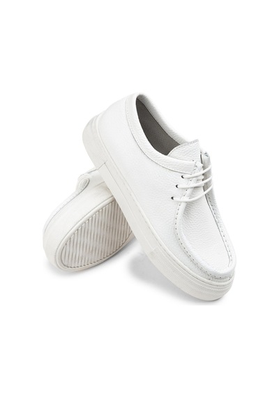 Deery Hakiki Deri Beyaz Kadın Sneaker - Z1682zbyzc01 Beyaz