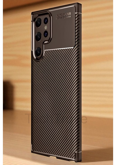 Samsung Uyumlu Galaxy S25 Ultra Kılıf Kamera Korumalı Darbe Emici Karbon Fiber Desenli Kapak