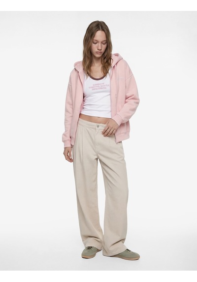 Koton Kanguru Cepli Fermuarlı Kapüşonlu Arkası Baskılı Oversize Sweatshirt Pembe 6sal10258ık Gülkurusu Koton Kanguru Cepli Fermuarlı Kapüşonlu Arkası Baskılı Oversize Sweatshirt Pembe 6sal10258ık Gülkurusu