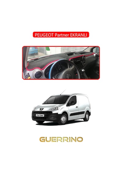 Peugeot Partner Ekranlıtorpido Koruma Halısı Kırmızı Kenar