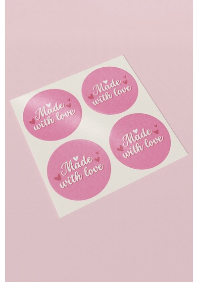 Made With Love Sevgiyle Hazırlandı Sticker 3x3cm St2405 Çok Renkli