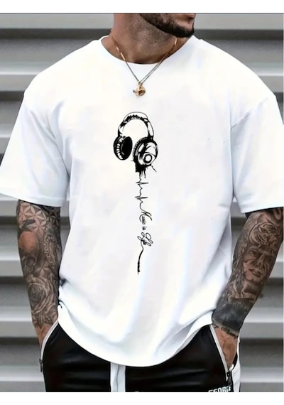 Panda Baskı Tekstil Listen Özel Tasarım Tshirt Beyaz