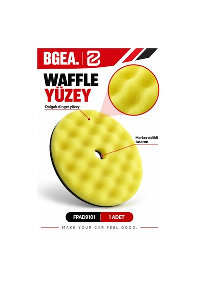 Bgea Waffle Sarı Polisaj Süngeri 6 İnç 150 Mm Cırtlı Pasta Cila Pedi