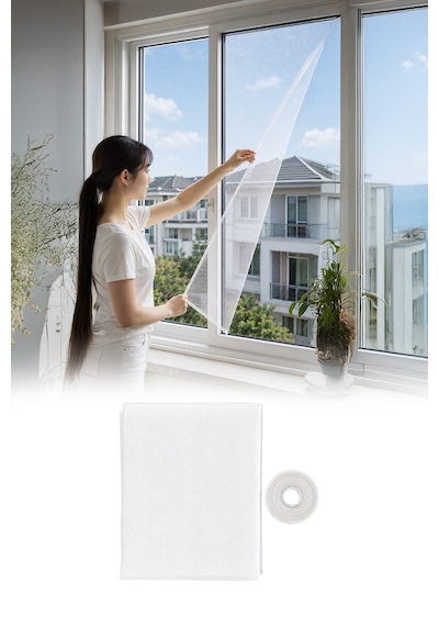 Pencere Sinekliği Tülü 130x150 Cm Kendinden Yapışkanlı Sineklik Perde