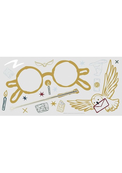 Lexroo Rmk4955gm Harry Potter Gözlükleri Dev Soyma Ve Çubuk Duvar Çıkartması Çok Renkli