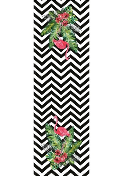 Pembe Flamingo Desenli Premium Masa Örtüsü Runner Rnr099n11
