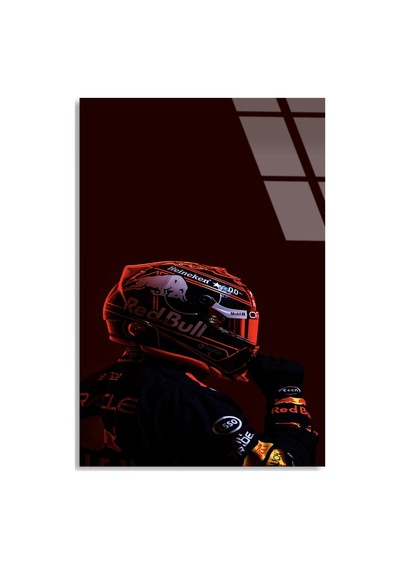 Red Bull Pilot Kaskı F1 Cam Tablo Formula 1 Duvar Dekoru 80x125