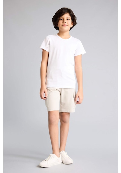 Defacto Regular Fıt Sweatshirt Kumaşı Şort Erkek Çocuk B5868a826smgr296 Gri-gr296