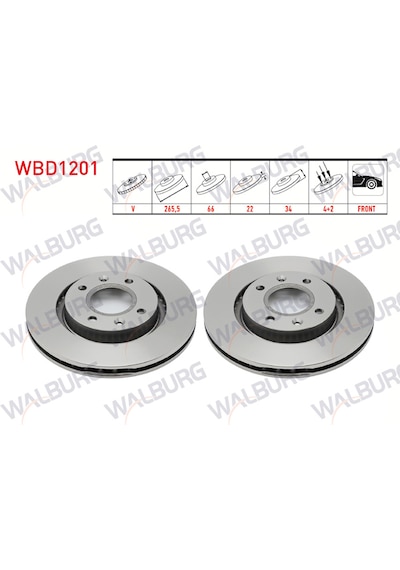 Walburg Wbd 1201 Fren Dıskı On Havalı 4 Bjn 265,5x22x66x34 Partner 2. 4249.g1