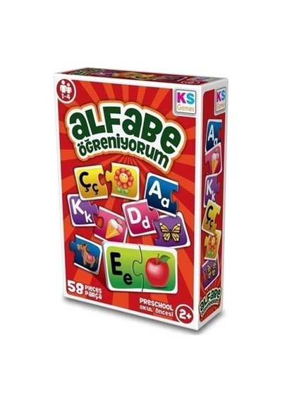Oyuncakbiziz Ks Games Çocuk Alfabe Öğreniyorum 58 Parça Puzzle