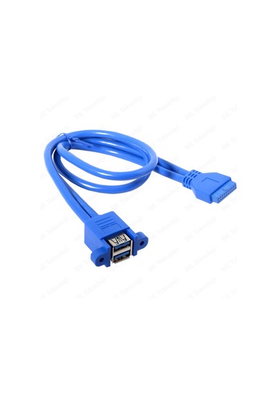 20 Pin USB 3.0 Dişi to 2x USB 3.0 Anakart Panel Tipi Kablo - 50cm