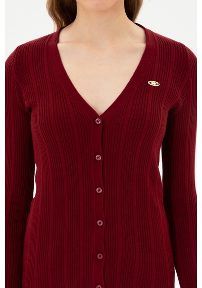 U.s. Polo Assn. Kadın Bordo Hırka Triko 50313580-vr014 Bordo