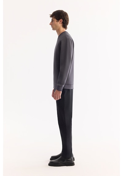 Avva Erkek Antrasit Bisiklet Yaka Pamuklu Bi-stretch Regular Fit Sweatshirt A52y1271