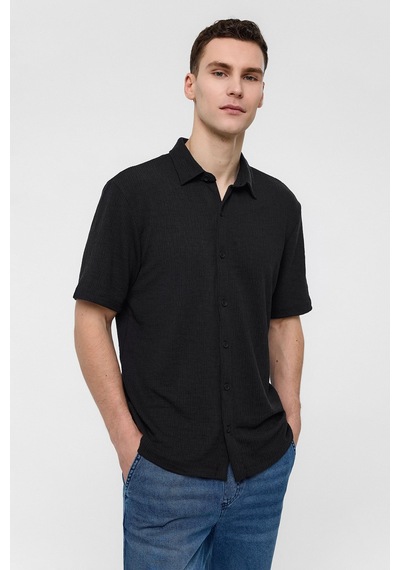 Backandbond Siyah Regular Fit Örme Gömlek