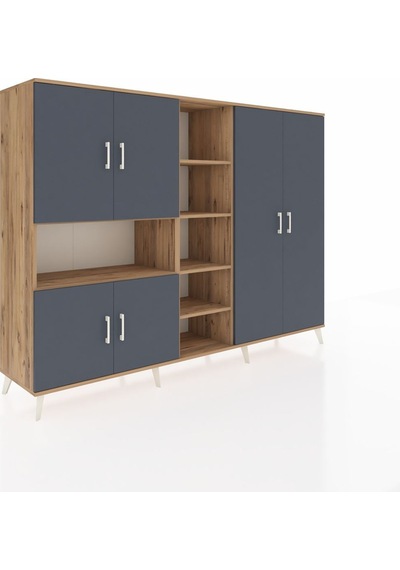 Hyperion Dolap 13 Raflı 6 Kapaklı 220x44x163 Çam-antrasit/çam Çam-antrasit/çam Hyperion Dolap 13 Raflı 6 Kapaklı 220x44x163 Çam-antrasit/çam Çam-antrasit/çam