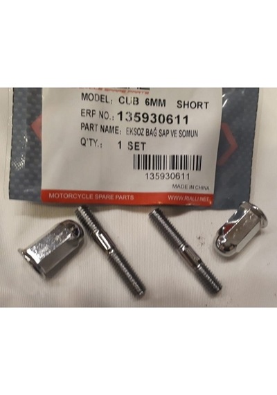 Cub Egzoz Bağlantı Sap Ve Somun 6mm Kısa