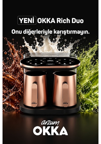 Arzum OKKA OK0051 Rich Duo Çoklu İçecek 8 Fincan Matcha Bol Köpüklü Türk Kahvesi Makinesi