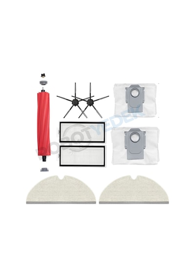 Roborock Q7 Max Plus Siyah Fırça Filtre Mop Toz Torbası-9 Parça