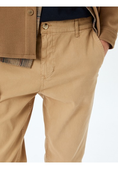 Koton Slim Fit Pamuklu Gabardin Pantolon Bej 5wam40055hw Ekru