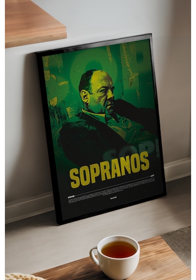 Sopranos Siyah Ahşap Çerçeveli Poster, Dizi Duvar Tablosu