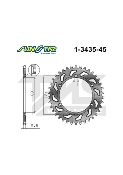 Ducati Monster 696 Uyumlu Arka Dişli Sunstar 45 Diş (507316427)