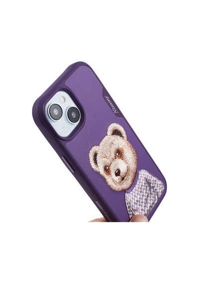 Apple Uyumlu iPhone 15 3d Kılıf Gerçek Nakış İşlemeli Fashion Pet Ayıcıklı Lüks Silikon, Kamera Korumalı Mor Apple Uyumlu iPhone 15 3d Kılıf Gerçek Nakış İşlemeli Fashion Pet Ayıcıklı Lüks Silikon, Kamera Korumalı Mor