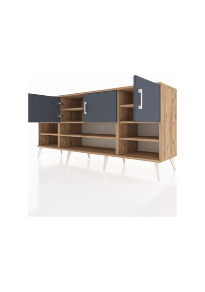 Hyperion Konsol 9 Raflı 3 Kapaklı 176x44x83 Çam-antrasit/aytaşı Antrasit/aytaşı Hyperion Konsol 9 Raflı 3 Kapaklı 176x44x83 Çam-antrasit/aytaşı Antrasit/aytaşı