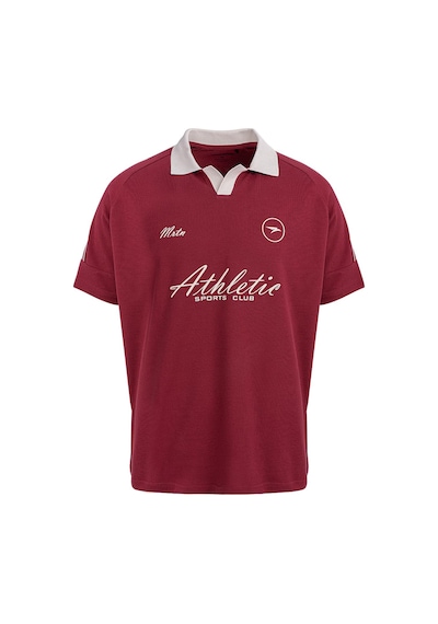 Maraton Relax Erkek Apaç Yaka Bordo T-shirt Bordo