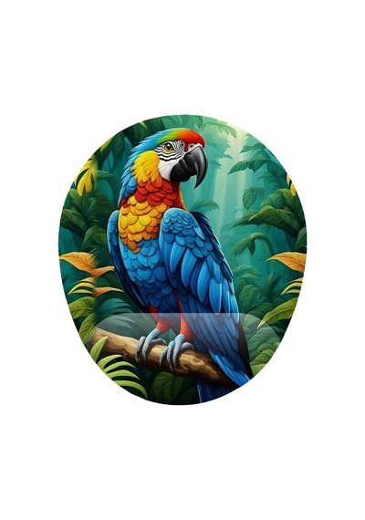 Papağan Desenli Bilek Destekli Mouse Pad Çok Renkli