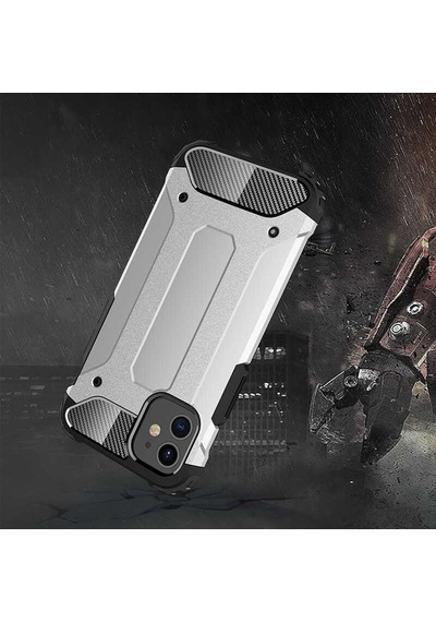 Noktaks - Apple Uyumlu iPhone 12 Mini - Kılıf Çift Katman Zırh Tank Crash Military Kapak - Gri