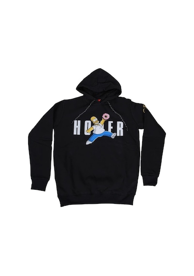Simpsons Homer With Donut Kapüşonlu Sweatshirt Hoodie Siyah Çok Renkli