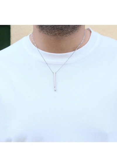 Ferizz 316l Çelik Oval Uzun Erkek Kolye 60 Cm Ekly-107