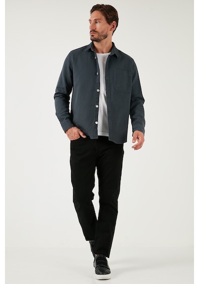 Buratti Pamuklu Tek Cepli Regular Fit Erkek Gömlek Cf25W129140 Antrasit
