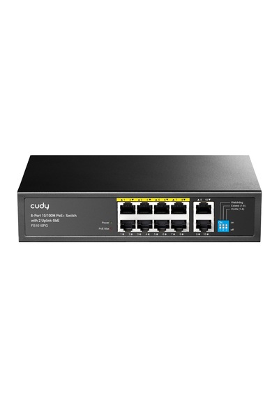 Cudy Fs1010pg - 8-port 10/100m Poe+ Switch With 2 Gigabit Uplink Ports 120w