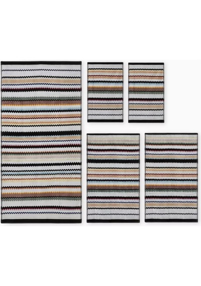 Mıssonı Home Curt Zigzag 5 Li Havlu Seti, Pamuklu, Yumuşak, Ikonik Zigzag Desenler Kahverengi